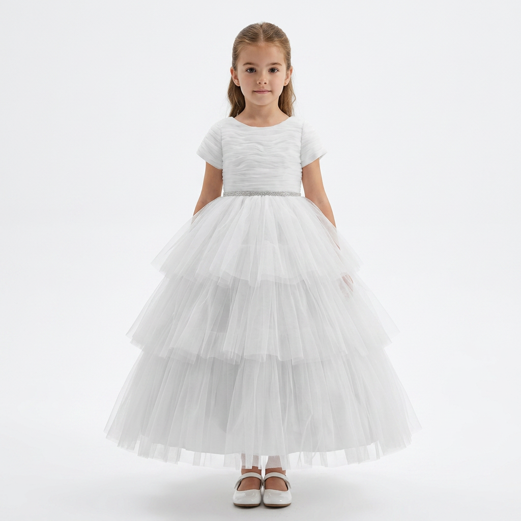 Robe Georgia Tulle Longue Ivoire (Sur commande)