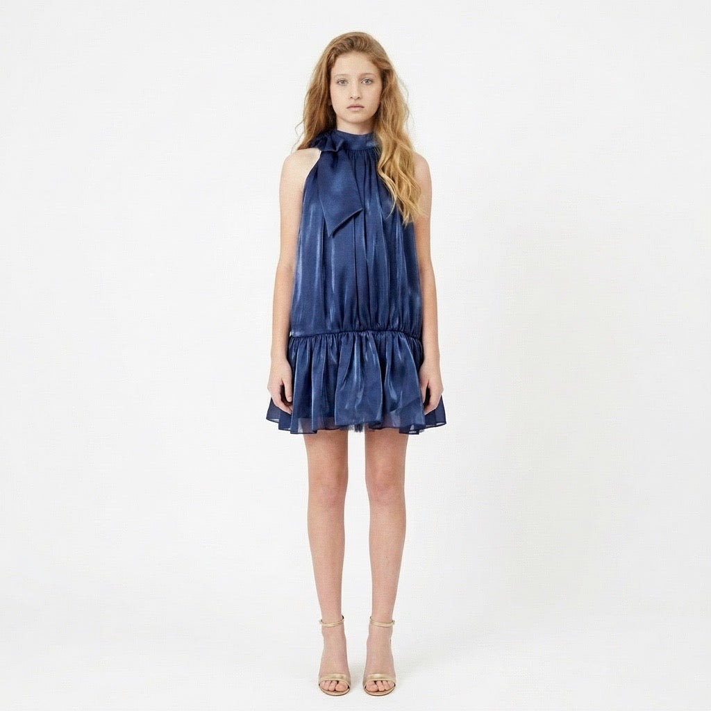 Robe Liv Mousseline Night Blue - Cérémonie Ados