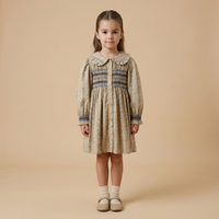 ROBE SMOKÉES COL CLAUDINE MANCHES LONGUES