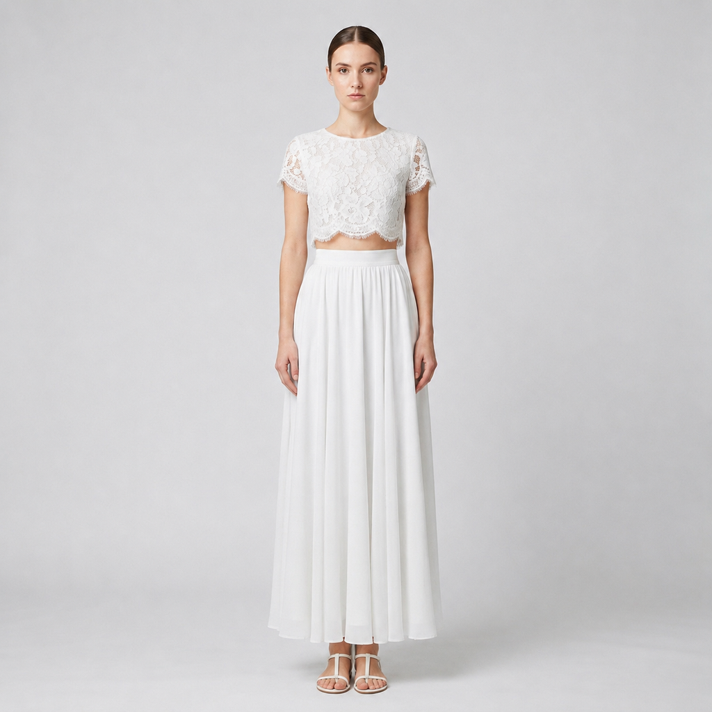 Ensemble bohème Sarah — Robe de cérémonie 2 pièces fille | Baptême, Mariage, Communion