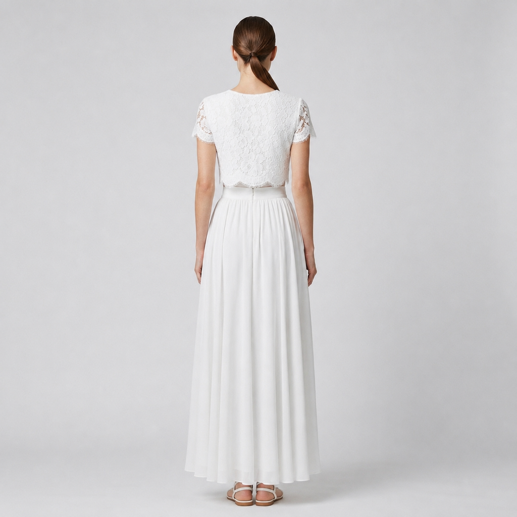 Ensemble bohème Sarah — Robe de cérémonie 2 pièces fille | Baptême, Mariage, Communion