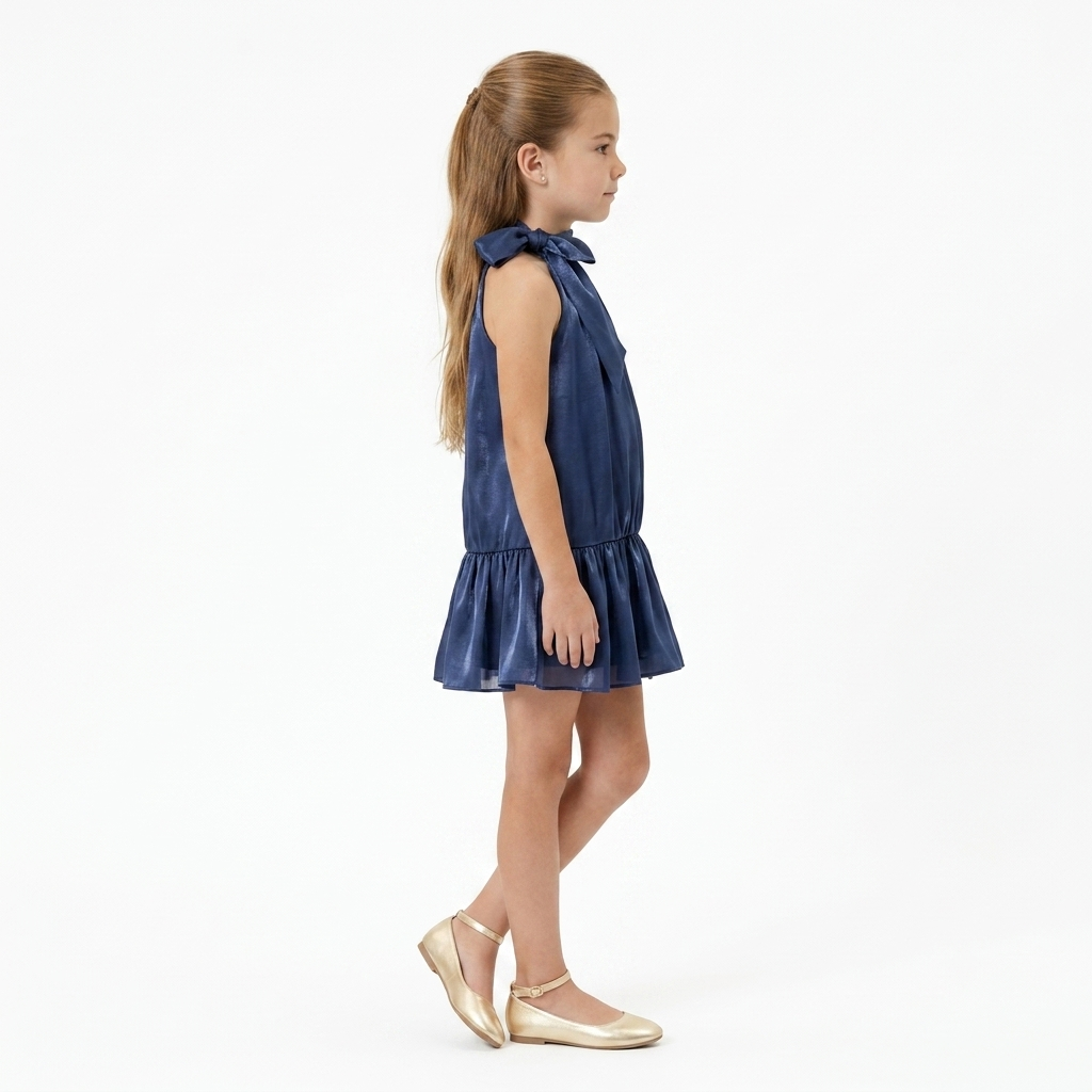 Robe Liv Mousseline Night Blue - Cérémonie Bébé