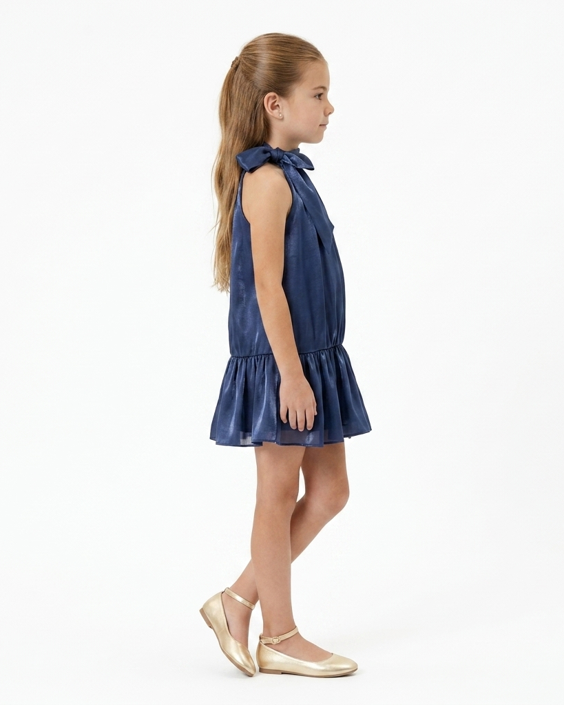 Robe Liv Mousseline Night Blue - Cérémonie Bébé