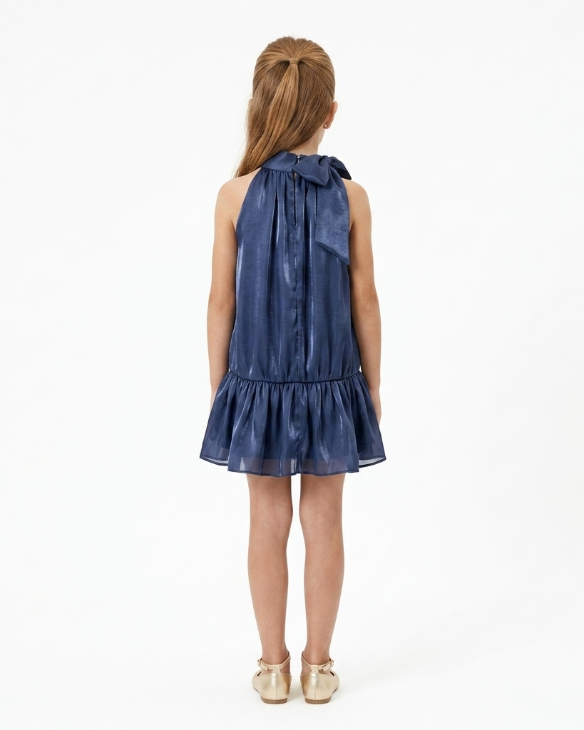 Robe Liv Mousseline Night Blue - Cérémonie Bébé