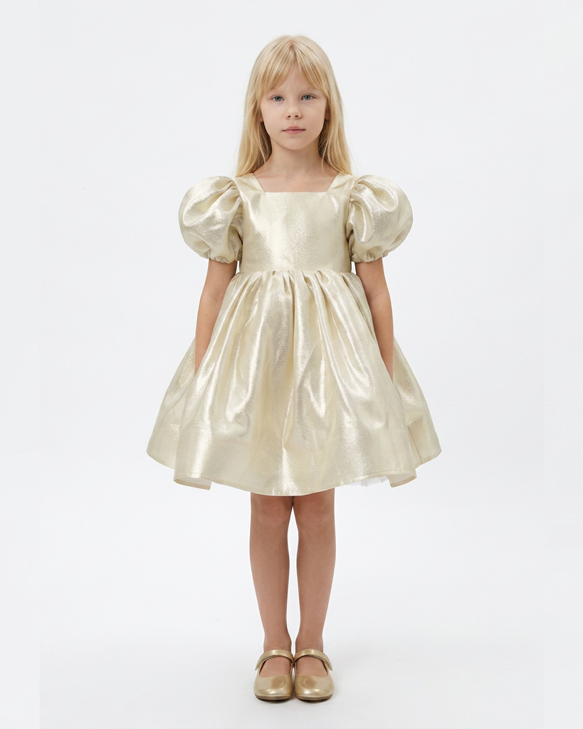 Robe Ella Lurex Gold - Cérémonie Enfant