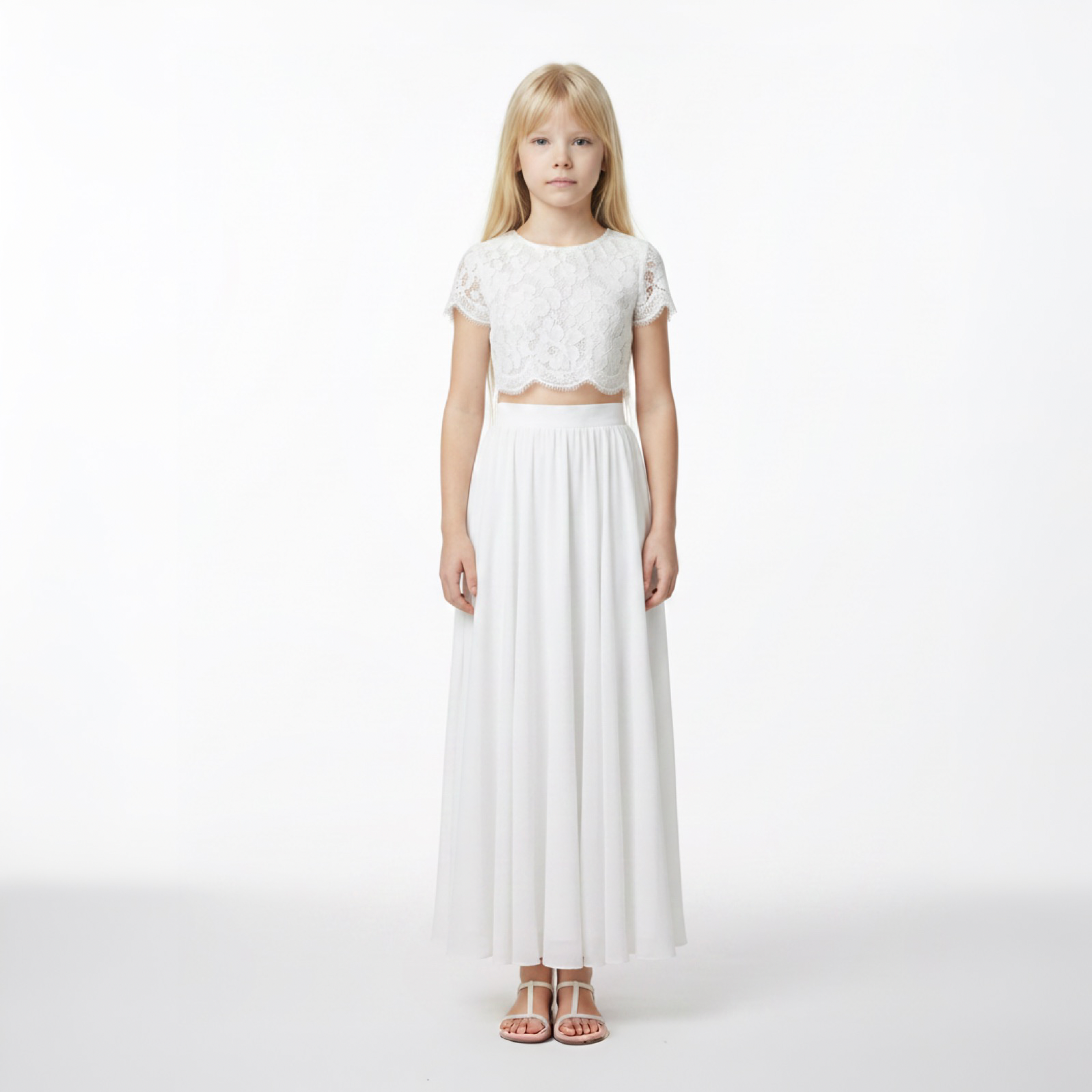 NEW - Ensemble bohème Sarah — Robe de cérémonie 2 pièces enfants | Baptême, Mariage, Communion (livraison octobre 2026)