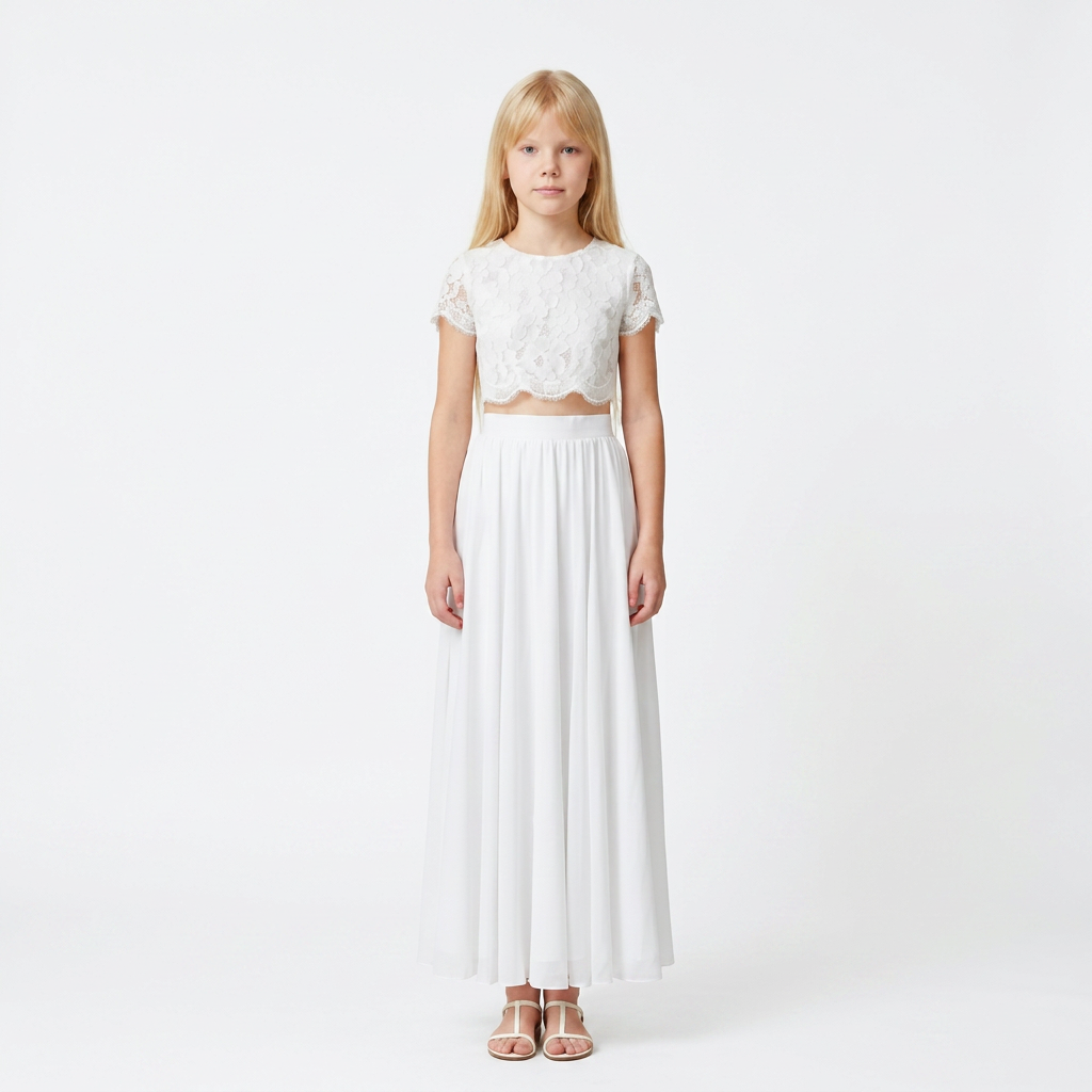 NEW - Ensemble bohème Sarah — Robe de cérémonie 2 pièces enfants | Baptême, Mariage, Communion (livraison octobre 2026)