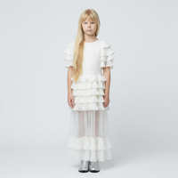 Robe Gabriella Mousseline Blanc Naturel - Cérémonie Enfant