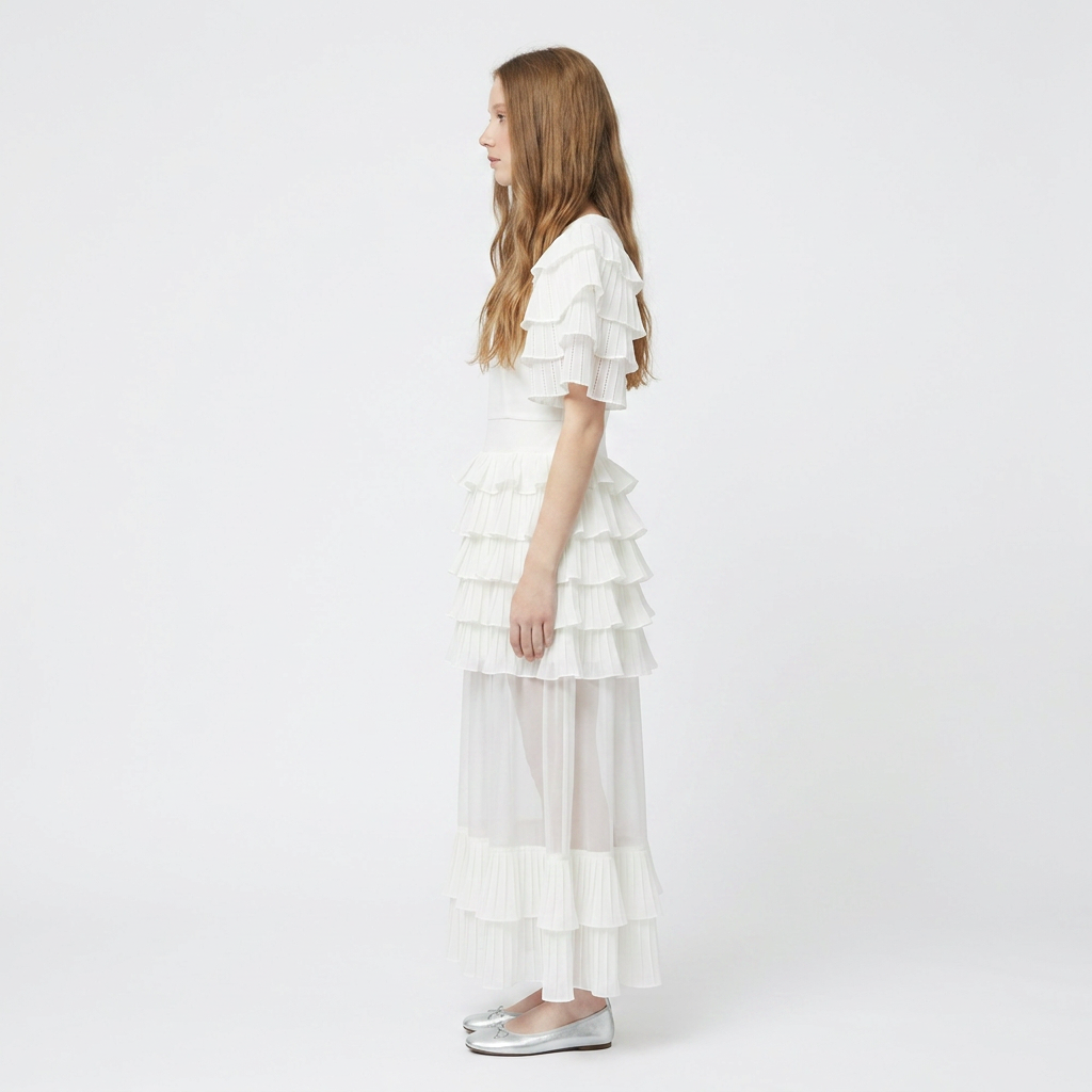 Robe longue Gabriella Blanc Naturel - Cérémonie Ados