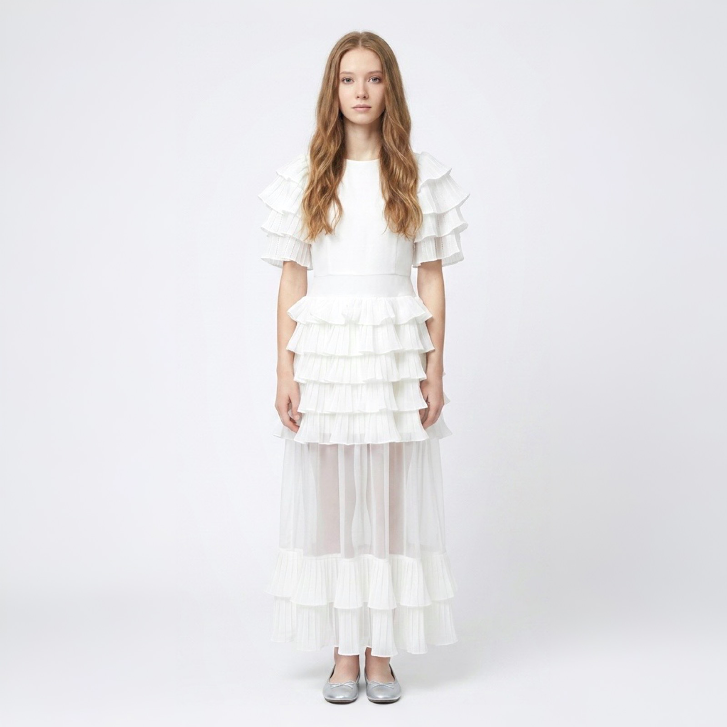 Robe longue Gabriella Blanc Naturel - Cérémonie Ados