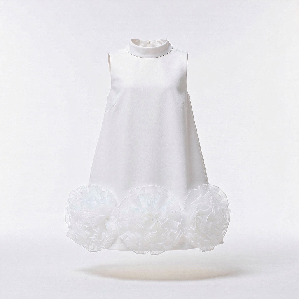 Robe Lena Satin Ivoire - Cérémonie Bébé