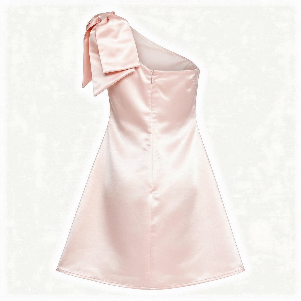 Robe Trapèze Emy Satin Rose Blush - Cérémonie Enfant
