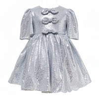 Robe Jenny Sequins Argent - Cérémonie Bébé