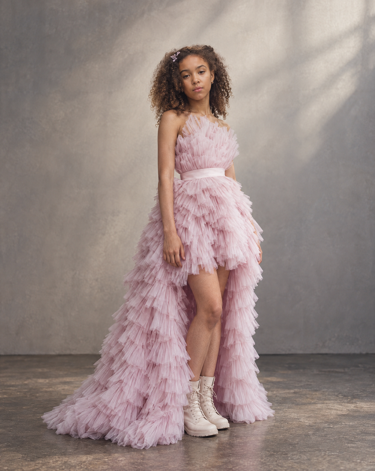 LOCATION - Robe de soirée ado Romy rose pétale