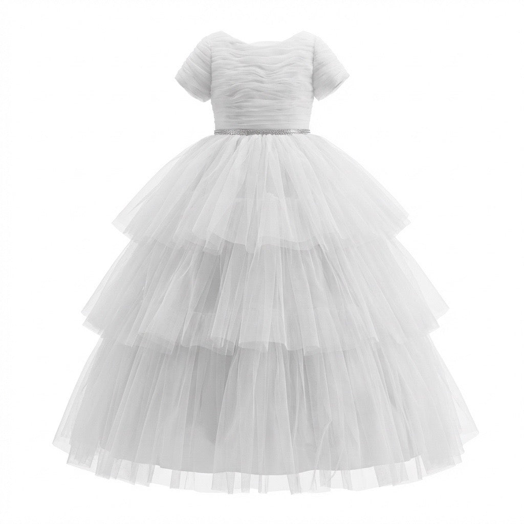 Robe Georgia Tulle Longue Ivoire (Sur commande)
