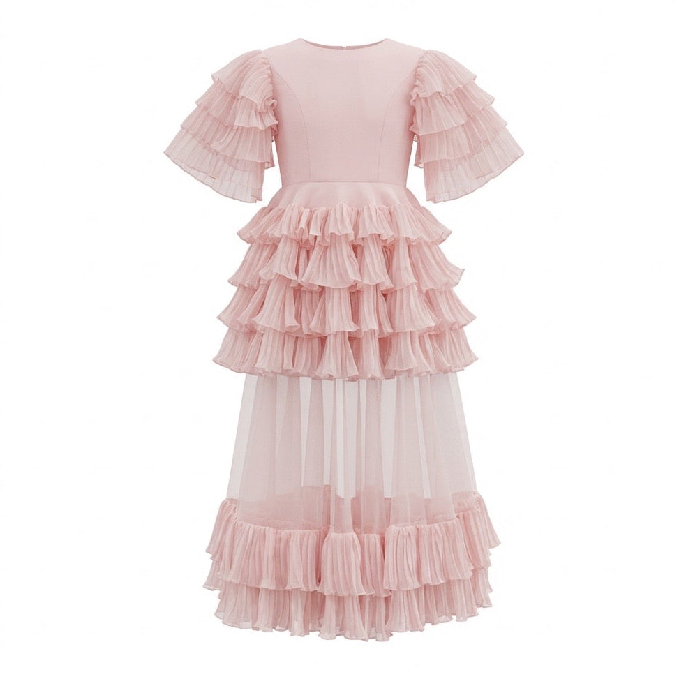 Robe Gabriella Longue Rose Blush