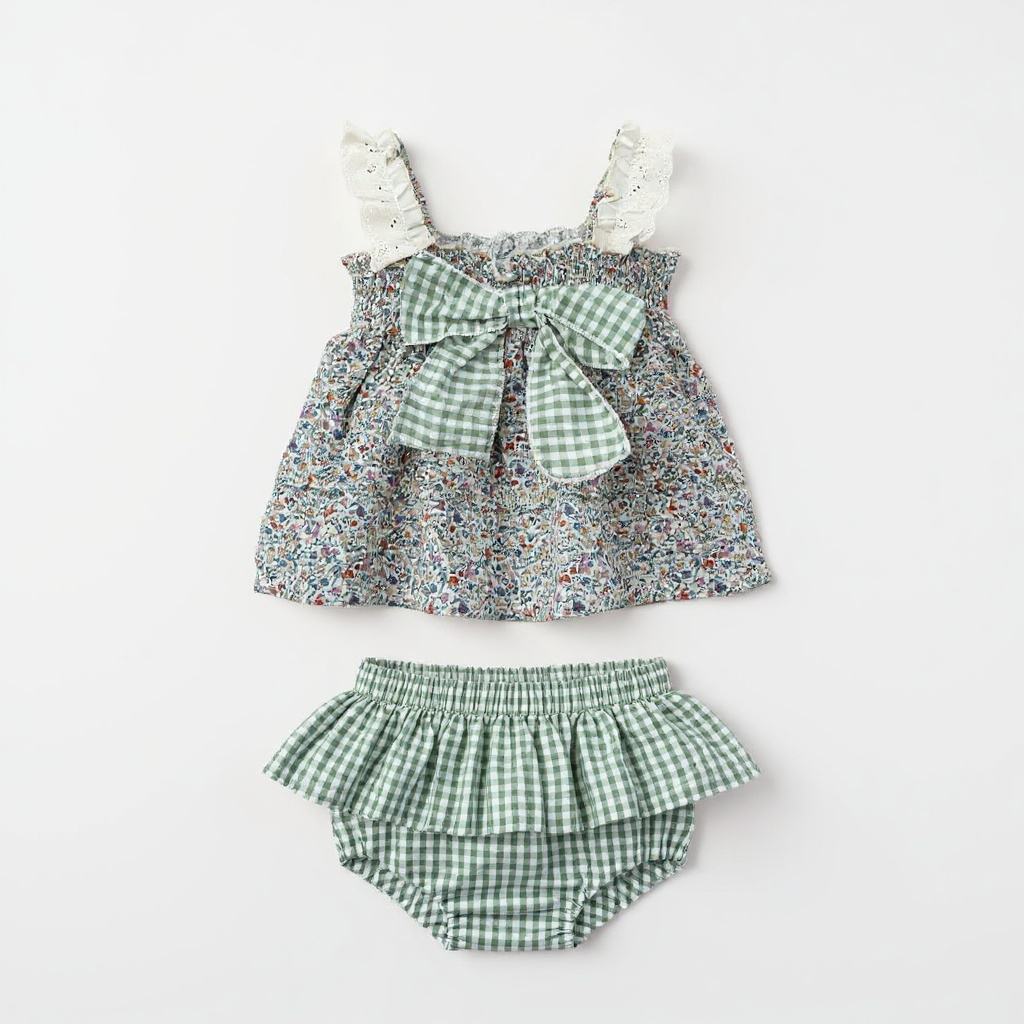 ensemble bébé vichy coton