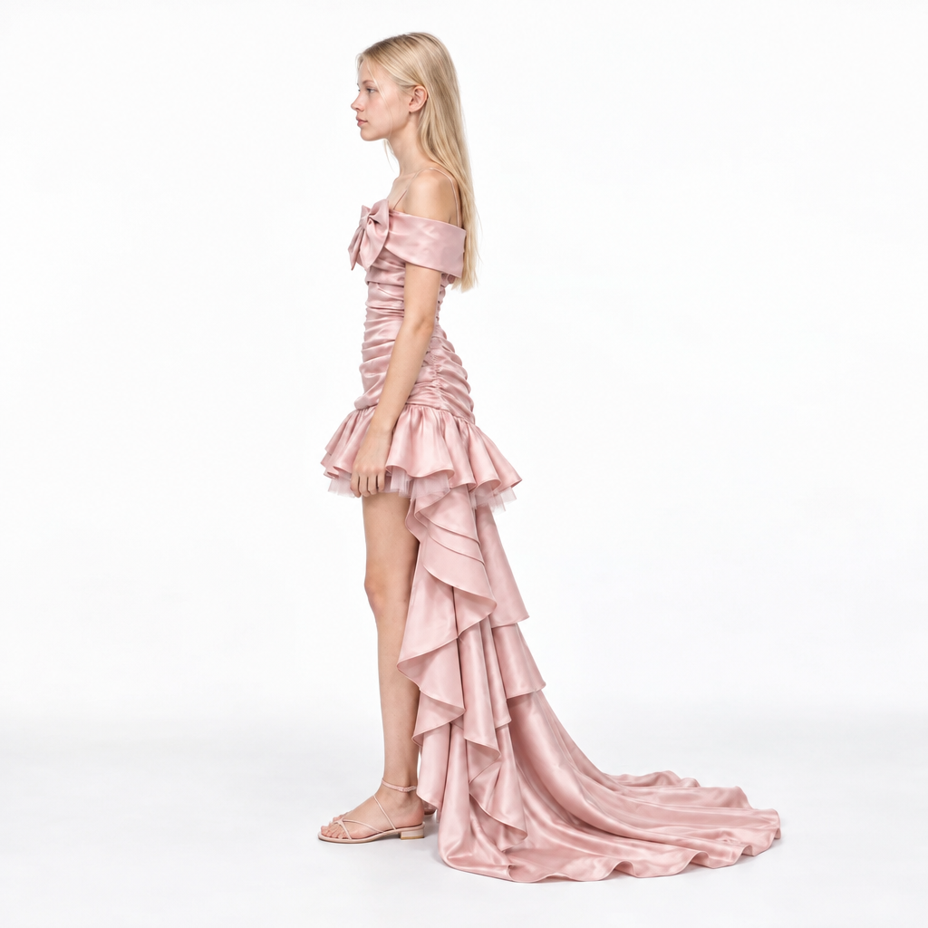 NEW - Robe de soirée ados Diva Rose Blush High Low (livraison novembre 26)