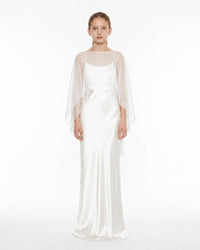 NEW - Robe longue Ava Satin Blanche