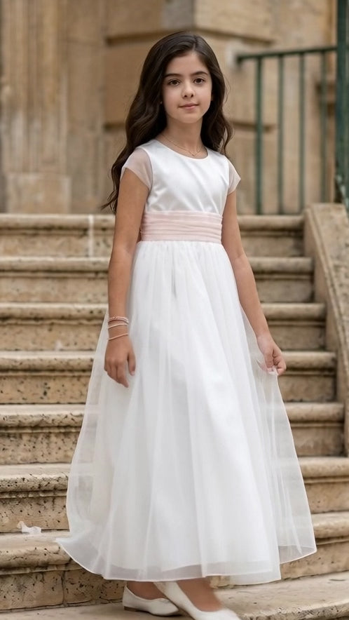 Robe longue en tulle de cortège Alicia - Cérémonie enfants
